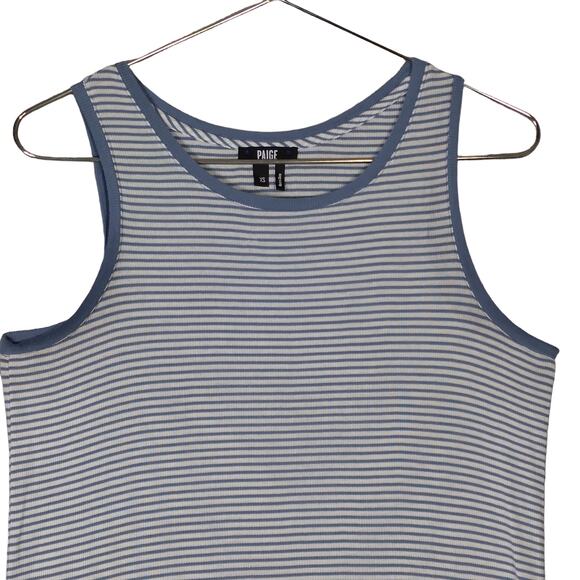 Paige Light Blue Striped Ribbed Tank Top Size XS - Picture 2 of 7
